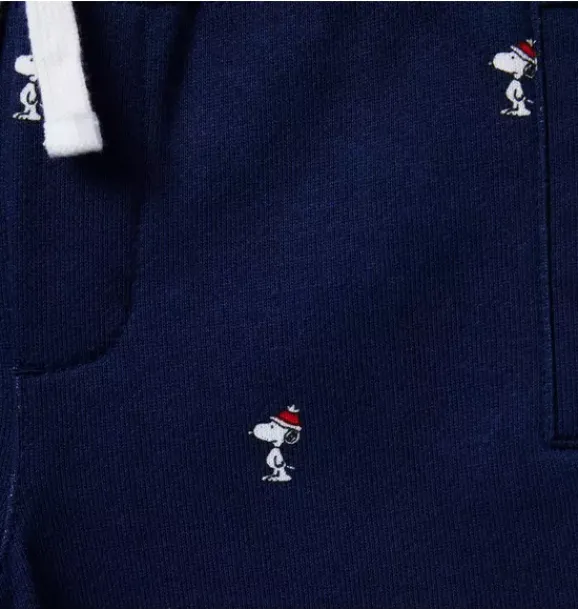 Janie and Jack Pants-PEANUTS™ Snoopy Santa Striped Cuff Jogger merchant marine snoopy santa
