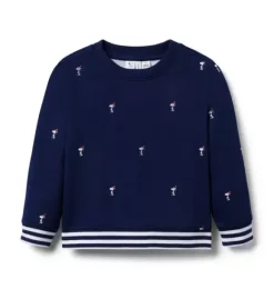 Janie and Jack Sweaters & Sweatshirts-PEANUTS™ Snoopy Santa Striped Cuff Sweatshirt merchant marine snoopy santa