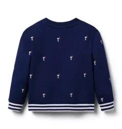 Janie and Jack Sweaters & Sweatshirts-PEANUTS&trade;  Snoopy Santa Striped Cuff Sweatshirt merchant marine snoopy santa