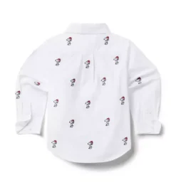 Janie and Jack Shirts-PEANUTS&trade; Snoopy Santa Poplin Shirt white snoopy santa