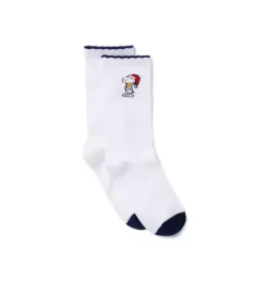 Janie and Jack Socks & Tights-PEANUTS&trade; Snoopy Santa Sock ivory