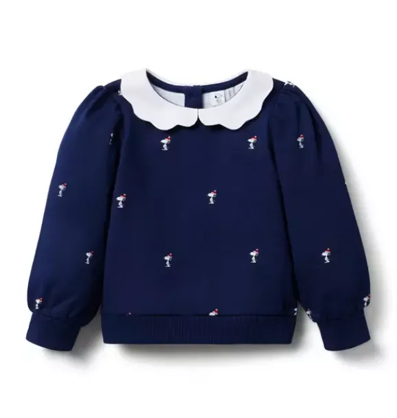 Janie and Jack Sweaters & Sweatshirts-PEANUTS™ Snoopy Santa Collar Sweatshirt merchant marine snoopy santa