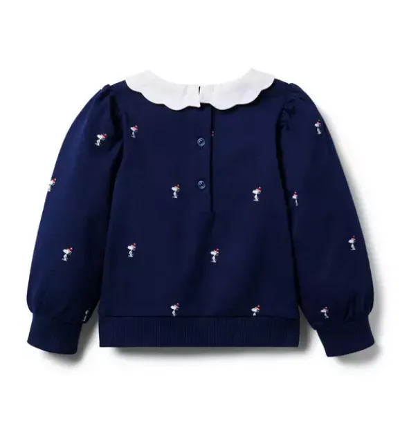 Janie and Jack Sweaters & Sweatshirts-PEANUTS™ Snoopy Santa Collar Sweatshirt merchant marine snoopy santa
