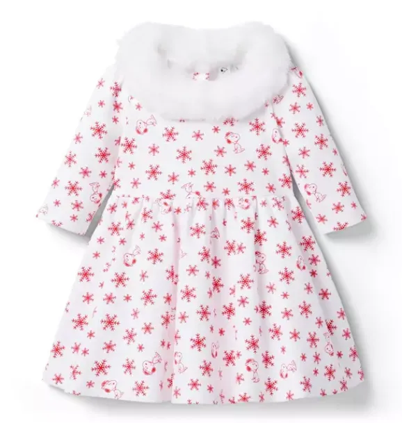 Janie and Jack Dresses-PEANUTS™ Snoopy Snowflake Dress ivory snoopy snowflake