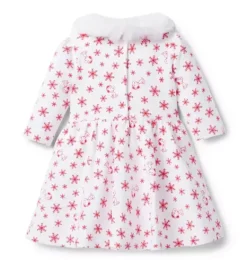 Janie and Jack Dresses-PEANUTS&trade; Snoopy Snowflake Dress ivory snoopy snowflake