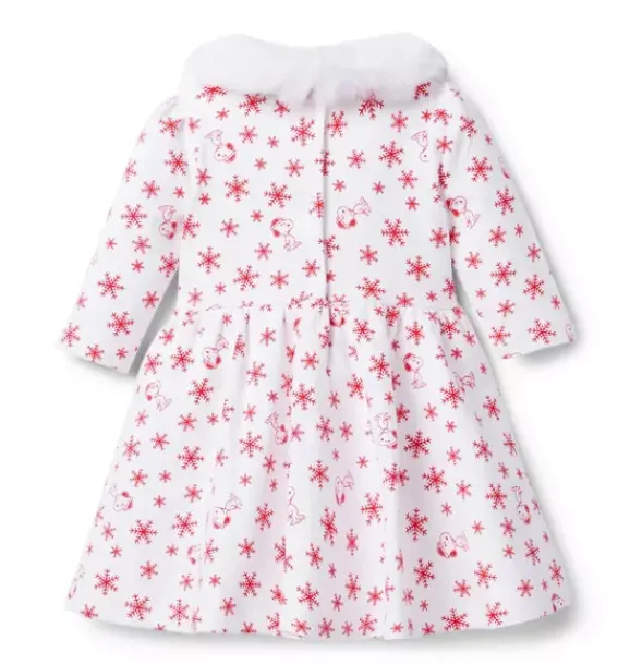 Janie and Jack Dresses-PEANUTS™ Snoopy Snowflake Dress ivory snoopy snowflake