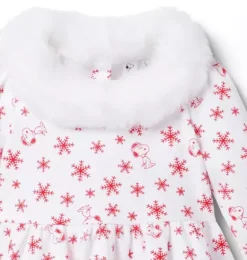 Janie and Jack Dresses-PEANUTS™ Snoopy Snowflake Dress ivory snoopy snowflake