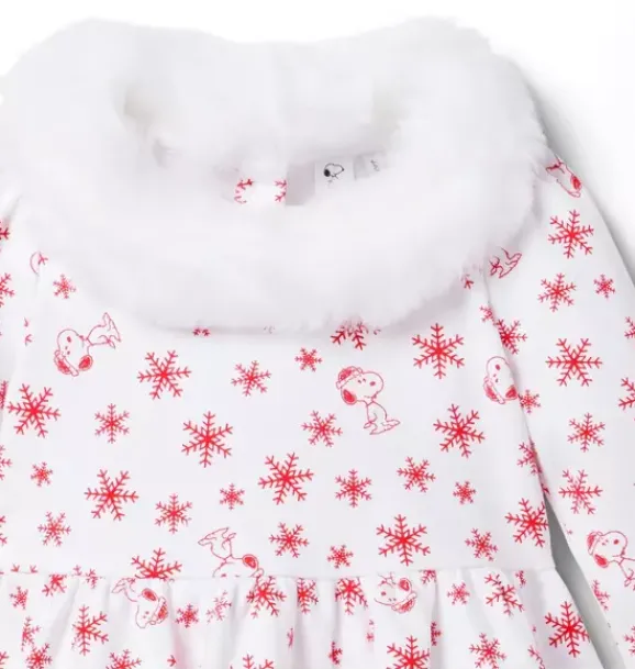 Janie and Jack Dresses-PEANUTS™ Snoopy Snowflake Dress ivory snoopy snowflake