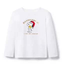 Janie and Jack Long Sleeve Tops-PEANUTS&trade; Snoopy Tee ivory