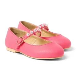 Janie and Jack Shoes-Pearl Ballet Flat bright pink