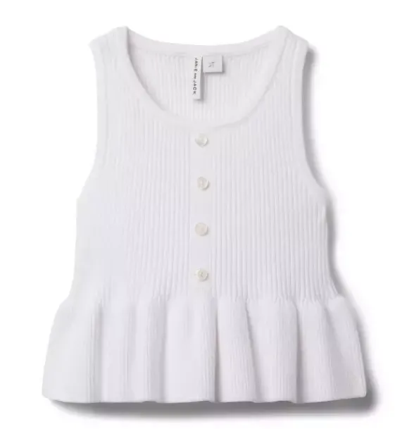 Janie and Jack Sweaters & Sweatshirts-Peplum Sweater Top white