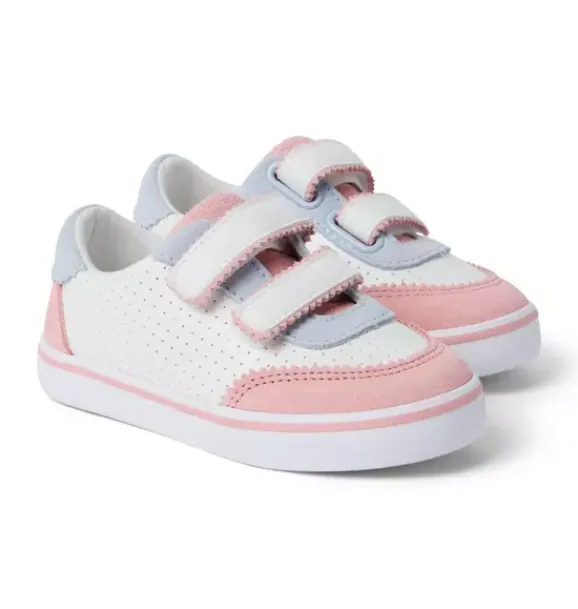 Janie and Jack Shoes-Perforated Colorblock Sneaker sweet rose