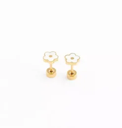 Janie and Jack Kids Accessories|Jewelry-Petite Flower Stud Earrings white