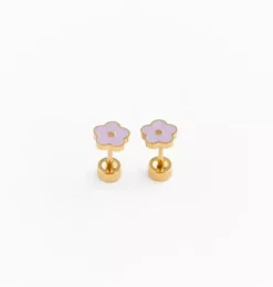 Janie and Jack Kids Accessories|Jewelry-Petite Flower Stud Earrings purple