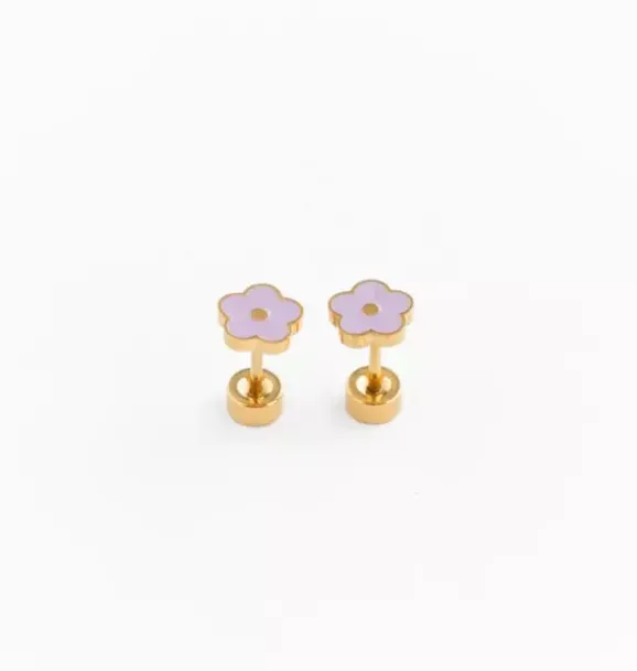 Janie and Jack Kids Accessories|Jewelry-Petite Flower Stud Earrings purple