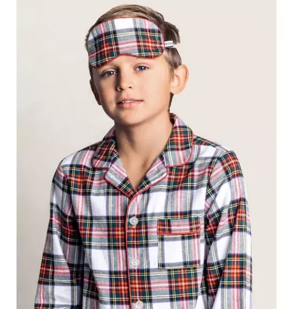 Janie and Jack Pajamas|Family Matching Pajamas-Petite Plume Balmoral Tartan Sleep Mask white tartan