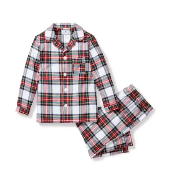 Janie and Jack Family Matching Pajamas|Pajama Sets-Petite Plume Balmoral Tartan Pajama Set white tartan