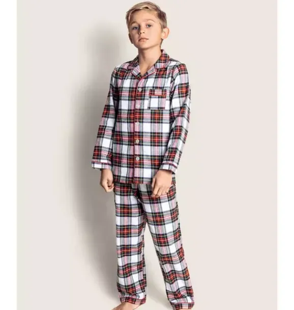 Janie and Jack Family Matching Pajamas|Pajama Sets-Petite Plume Balmoral Tartan Pajama Set white tartan