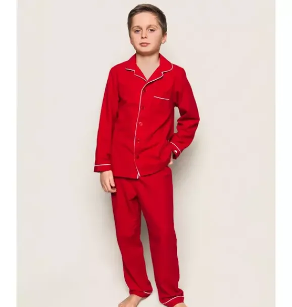 Janie and Jack Petite Plume|Pajama Sets-Petite Plume Flannel Pajama Set red