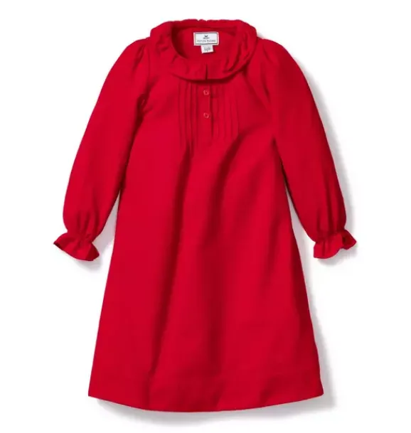 Janie and Jack Petite Plume|Family Matching Pajamas-Petite Plume Flannel Victoria Nightgown red