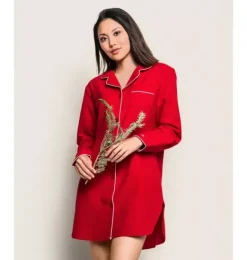 Janie and Jack Pajamas|Petite Plume-Petite Plume Women's Flannel Nightshirt red