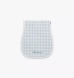 Janie and Jack Nursery-Picnic Gingham Burp Cloth - blue