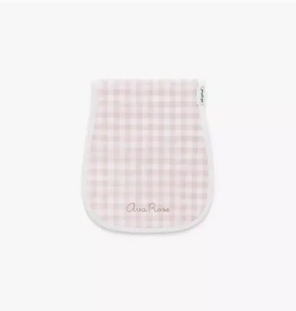 Janie and Jack Nursery-Picnic Gingham Burp Cloth - pink