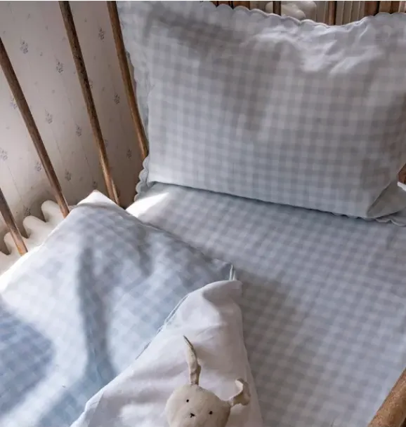 Janie and Jack Sheets|Nursery-Picnic Gingham Crib Sheet - blue