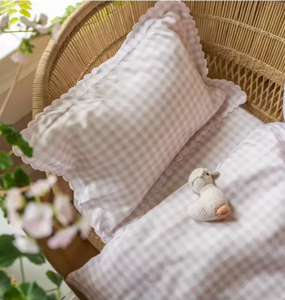 Janie and Jack Bedding Basics-Picnic Gingham Toddler Pillow Set - pink