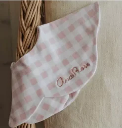 Janie and Jack Feeding Accessories|Nursery-Picnic Gingham Winglet Bib - pink