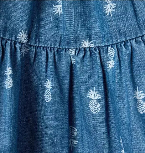 Janie and Jack Dresses-Pineapple Chambray Smocked Dress poxie medium wash