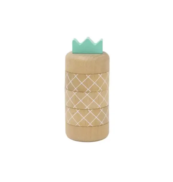 Janie and Jack Development Toys-Pineapple Topple Game & Stacker - Natural multi