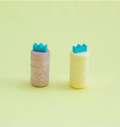 Janie and Jack Development Toys-Pineapple Topple Game & Stacker - Natural multi