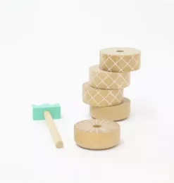 Janie and Jack Development Toys-Pineapple Topple Game & Stacker - Natural multi