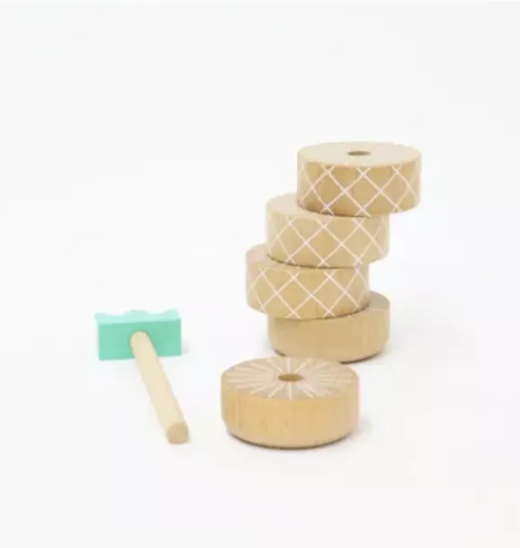 Janie and Jack Development Toys-Pineapple Topple Game & Stacker - Natural multi