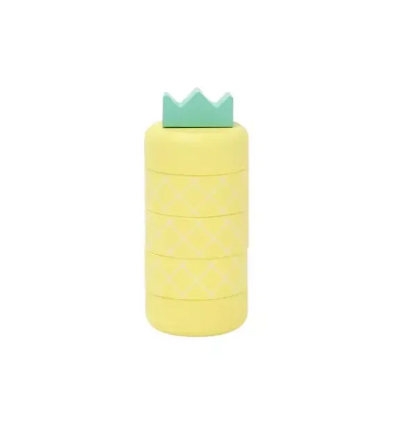 Janie and Jack Development Toys-Pineapple Topple Game & Stacker - Yellow multi