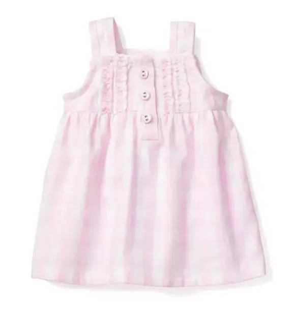 Janie and Jack Petite Plume-DOLL NIGHTGOWN pink gingham