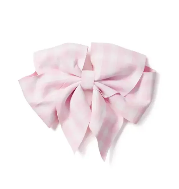 Janie and Jack Kids Accessories|Petite Plume-Large Hair Bow pink gingham