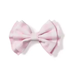 Janie and Jack Kids Accessories|Petite Plume-Medium Hair Bow pink gingham