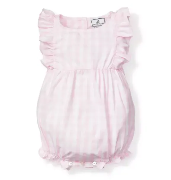 Janie and Jack Baby Pajamas|Petite Plume-Ruffled Romper pink gingham