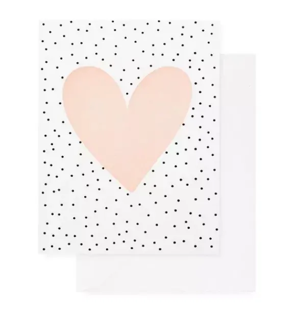 Janie and Jack Stationery-Pink Heart Greeting Card multi
