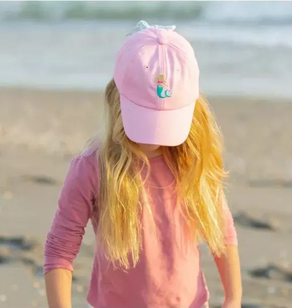 Janie and Jack Kids Accessories-Mermaid Bow Baseball Hat pink