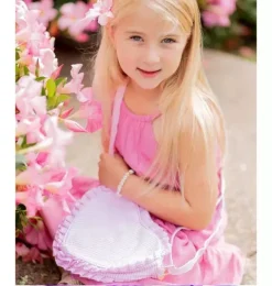 Janie and Jack Kids Accessories-Seersucker Heart Purse pink