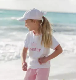 Janie and Jack Kids Accessories-Seersucker Sailboat Bow Baseball Hat pink