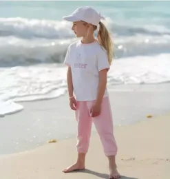 Janie and Jack Kids Accessories-Seersucker Sailboat Bow Baseball Hat pink