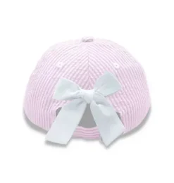 Janie and Jack Kids Accessories-Seersucker Sailboat Bow Baseball Hat pink