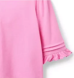 Janie and Jack Long Sleeve Tops-Pintuck Ruffle Sleeve Top preppy pink