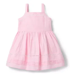 Janie and Jack Swim Outfits|Dresses-Pintuck Trim Dress pink dreams