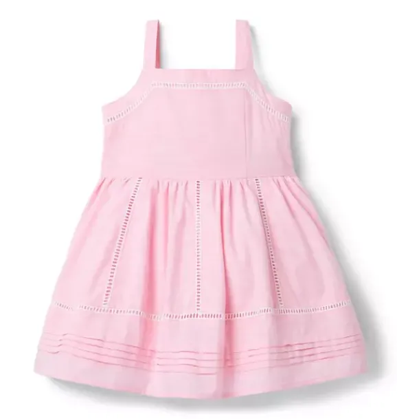 Janie and Jack Swim Outfits|Dresses-Pintuck Trim Dress pink dreams