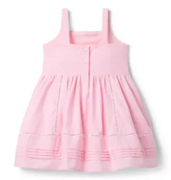 Janie and Jack Swim Outfits|Dresses-Pintuck Trim Dress pink dreams